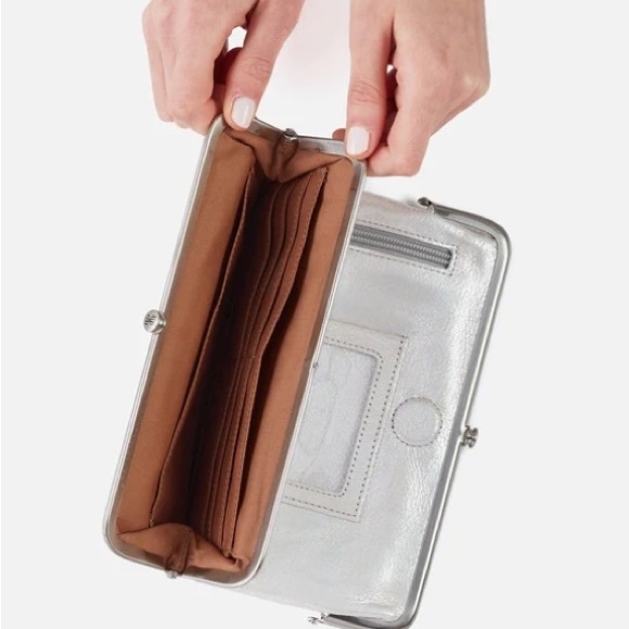 Silver Metallic Leather HOBO - Picture 3 of 5